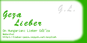 geza lieber business card